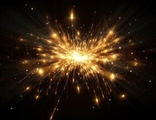 Fototapeta na wymiar Bright sparks of metal. Glowing flow of sparks in the dark. Generative AI.