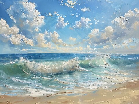 En plein air painting the oceans majesty under the open sky