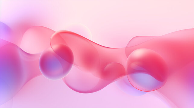 Pink flow gel background. Organic shapes. Bubbles background with copyspace.