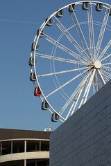 a giant wheel against blue sky
