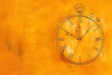 Orange and Yellow Painted Clock Art, To add a pop of color and unique style to any room or office as a statement piece or starting point for decor