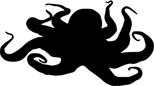 recommend clip art: illustration of a silhouette of a octopus