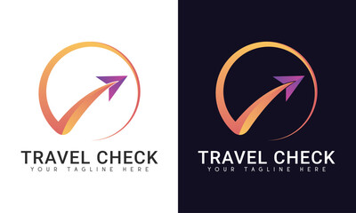 Business Travel Check Logo Design - obrazy, fototapety, plakaty