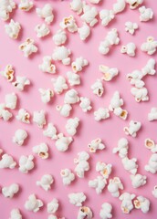 popcorn on pink background