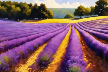 Landscape of Lavender Fields (JPG 300Dpi 10800x7200)