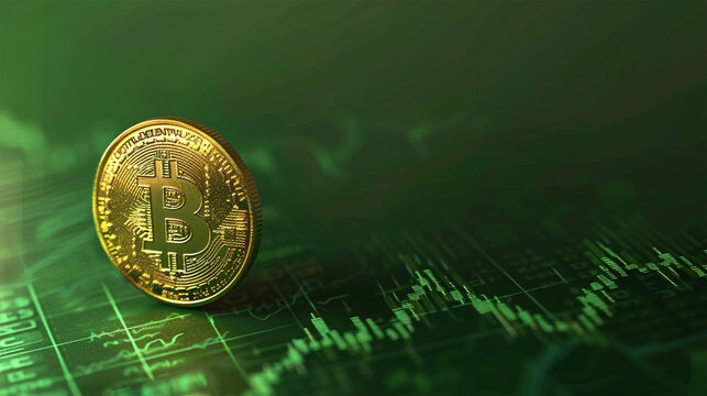 Vibrant Digital Currency Bitcoin Symbol on Colorful Background for Investment Themes