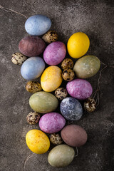 Easter eggs painted with natural dye
