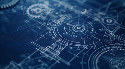 The blueprint is of a movie gear, in the style of intricate detailed imagery, industrial angles