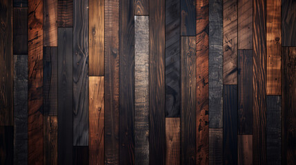 Multicolored Wooden Planks with Natural Textures. A variety of multicolored wooden planks aligned vertically showcasing diverse natural textures and wood grains. - obrazy, fototapety, plakaty