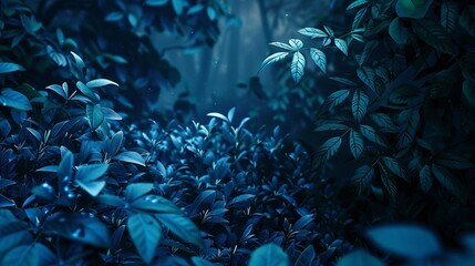 Fototapeta na wymiar hyper detailed anime night rainforest background