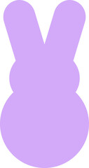 Purple Cute Round Easter Bunny Silhouette