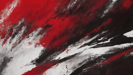 Abstract Red, silver, and Black Hand drawn by brush of paint background texture