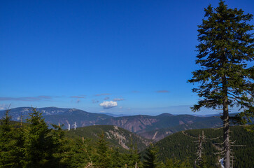 beautiful scenery and panorama of the Czech mountains in Jeseníky
