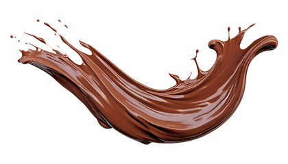 chocolate splash isolated on transparent background cutout