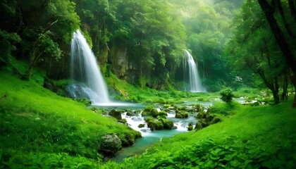 Obraz premium waterfall in the forest