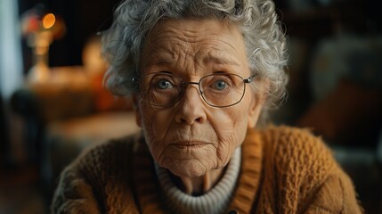 Hopeful Contemplation: Elderly Woman in Therapy Session

