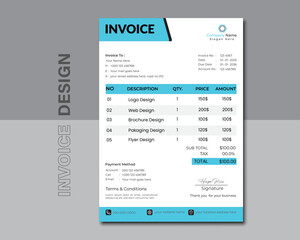 Creative business invoice design illustrator, Creative invoice Template in different Themes.