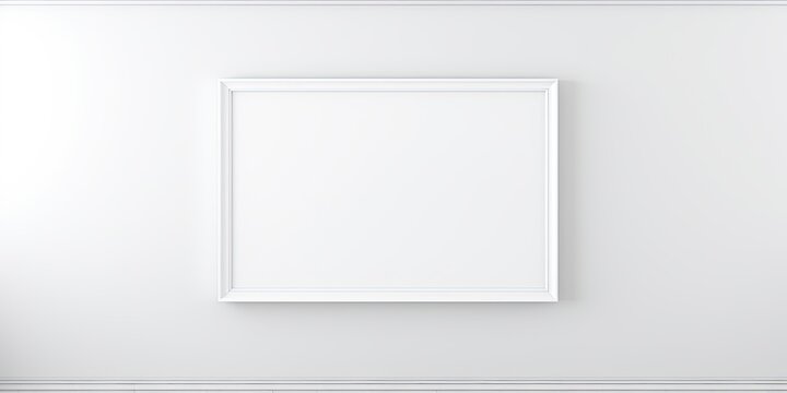 Blank white background with frame for design demonstration.