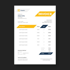 Minimal invoice template vector design