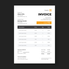 Minimal invoice template vector design