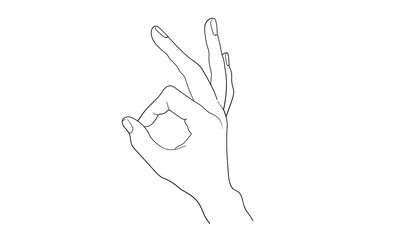 Hand in line art style. Continuous line art set isolated on white background. Outline, linear, thin line, doodle art. Minimalist Vector illustration