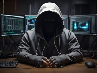 Hacker man wear mask 