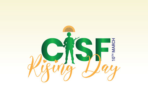 CISF Rising Day Creative Mnemonic logo name Template Design Poster Banner Social Media Advertising For All Use, CISF Raising Day, March 10 India, Editable Vector Illustration