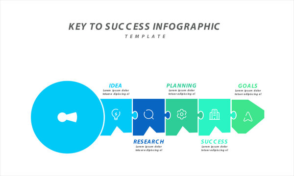key to success infographic concept