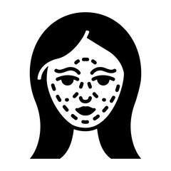 Face Fine lines rejuvenation concept, Facial Procedure vector icon design, Cosmetology or Cosmetologist Symbol, esthetician or beautician Sign, Beauty treatment stock illustration