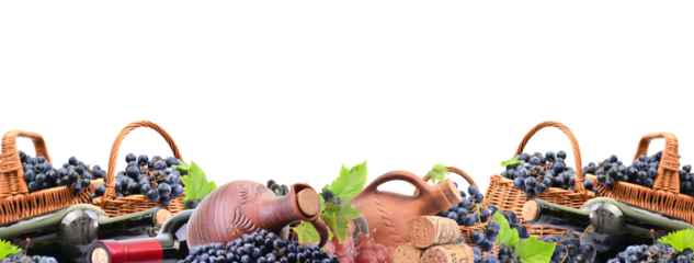 Frame wine grape market  isolated