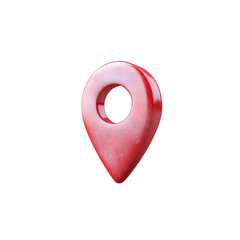 Location pin or navigation icon, 3D style, isolated on white or transparent background cutout.