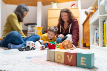 Toy blocks with the word 