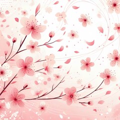 水彩風に描いた桜のイラスト