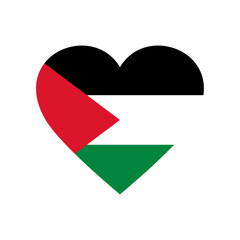 Palestine flag heart shape icon