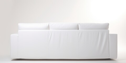 Fototapeta na wymiar Rear view of white background sofa.
