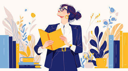 Young Professional Female Modern Illustration