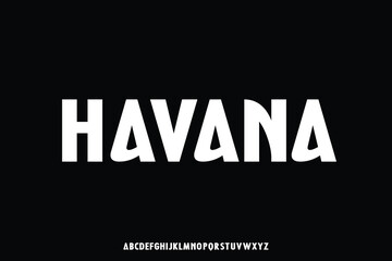 Bold decorative sans serif alphabet display font vector. Modern retro style typeface