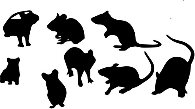 set of mouse silhouettes
