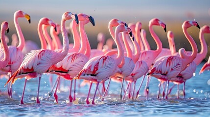 Flamingo dance. Generative AI