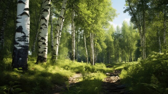 Forest path. Generative AI