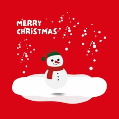 Fototapeta na wymiar Christmas Card with Snowman