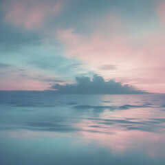 Fototapeta na wymiar Pastel sky with blue ocean scenery.