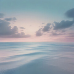 Naklejka na ściany i meble Pastel sky with blue ocean scenery.