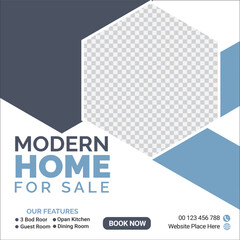  creative real estate home business fully editable square social media post vector layout design, modern and professional social media banner promotion design for your real estate agency. 