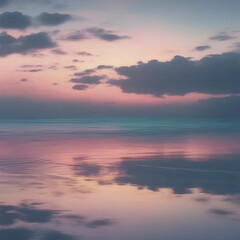 Pastel sky with blue ocean scenery.