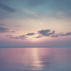 Fototapeta na wymiar Pastel sky with blue ocean scenery.