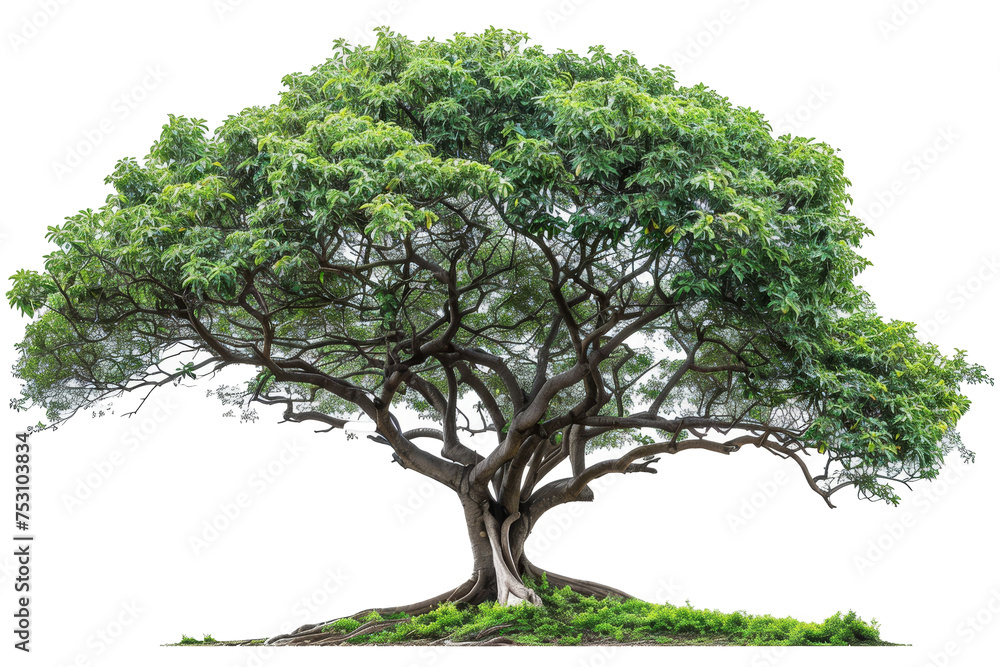 Aufkleber white background with a big tree isolated on it