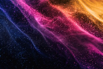 Grainy gradient background blue pink yellow abstract glowing color wave black dark backdrop noise texture banner poster