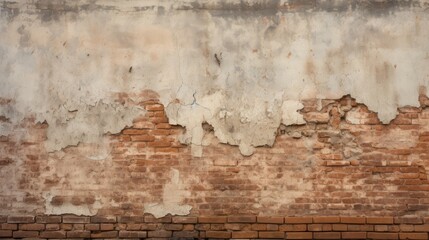 Worn brick wall. Generative AI