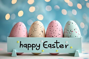 Colorful Easter Egg Basket Digital. Happy easter Picnic games bunny. 3d Egg inspired crafts hare rabbit illustration. Cute Easter egg games festive card apple red copy space wallpaper backdrop